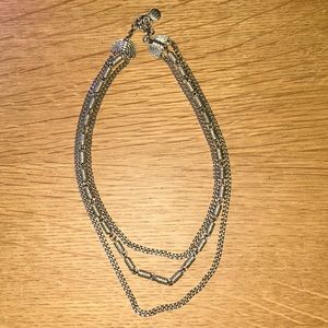 Vintage Edgy Monet triple strand chunky choker chain necklace